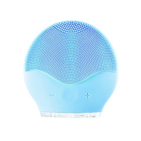 Electric waterproof silicone cleansing instrument (Color: Blue)