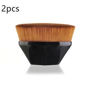 Foundation Brush BB Cream Makeup Brushes Loose Powder Brush Flat Kit (Option: 2pcs Black1)