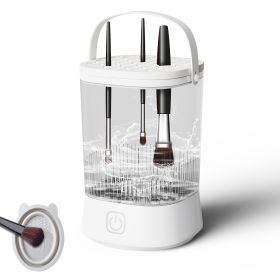 Electric Makeup Brush Cleaner - 9000 RPM Makeup Brush Cleaning Machine, Waterproof Automatic Makeup Brush Cleaner For Makeup Sponges And Brushes (Color: White)